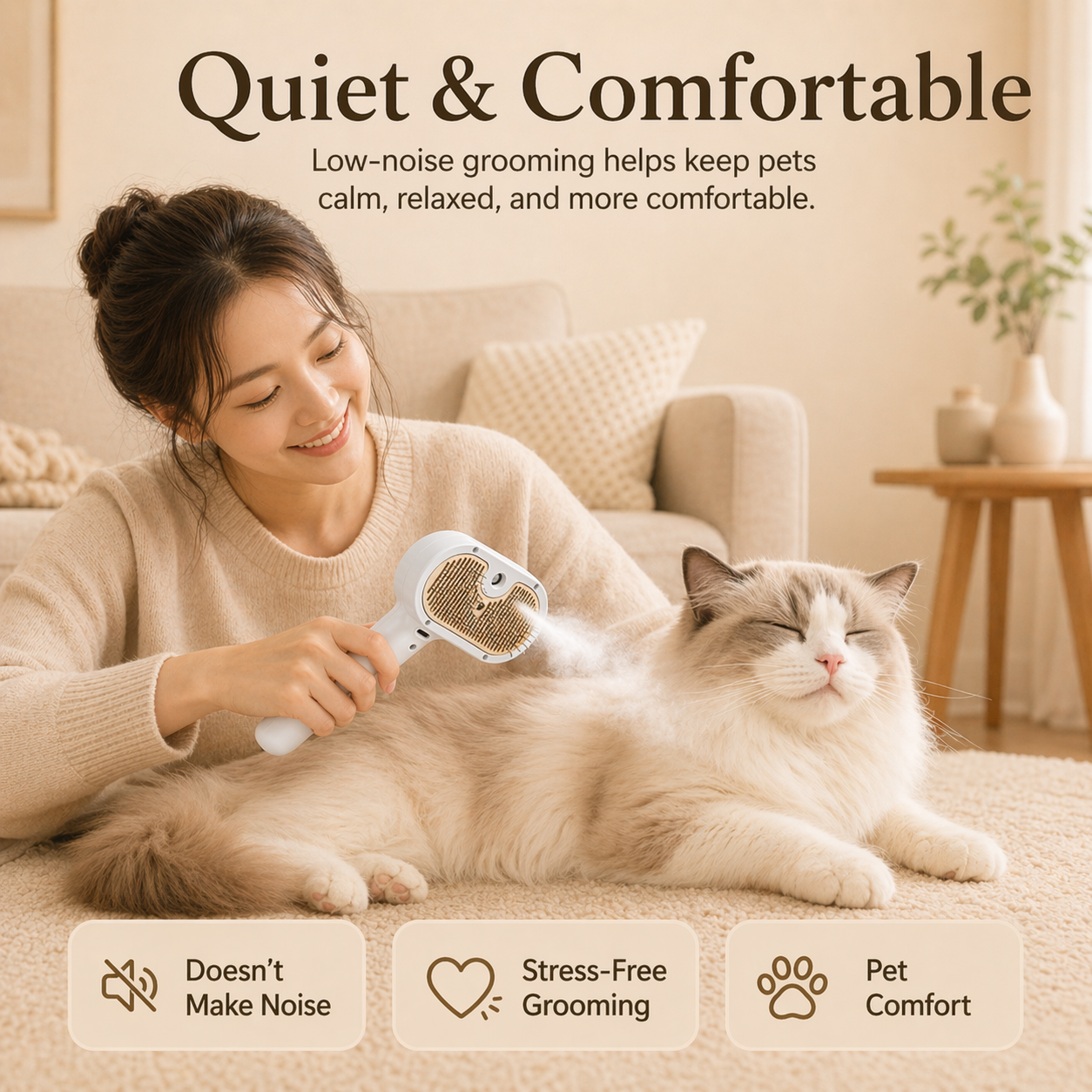 3-in-1 Steam Pet Brush