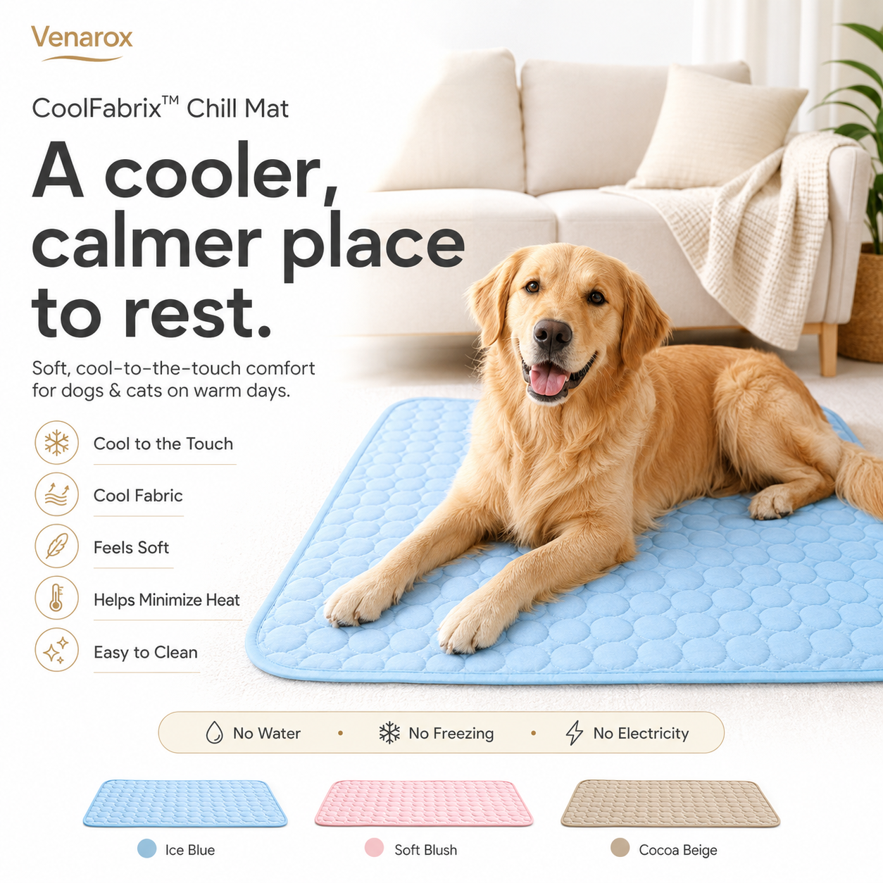CoolFabrix™ Chill Mat for Dogs & Cats
