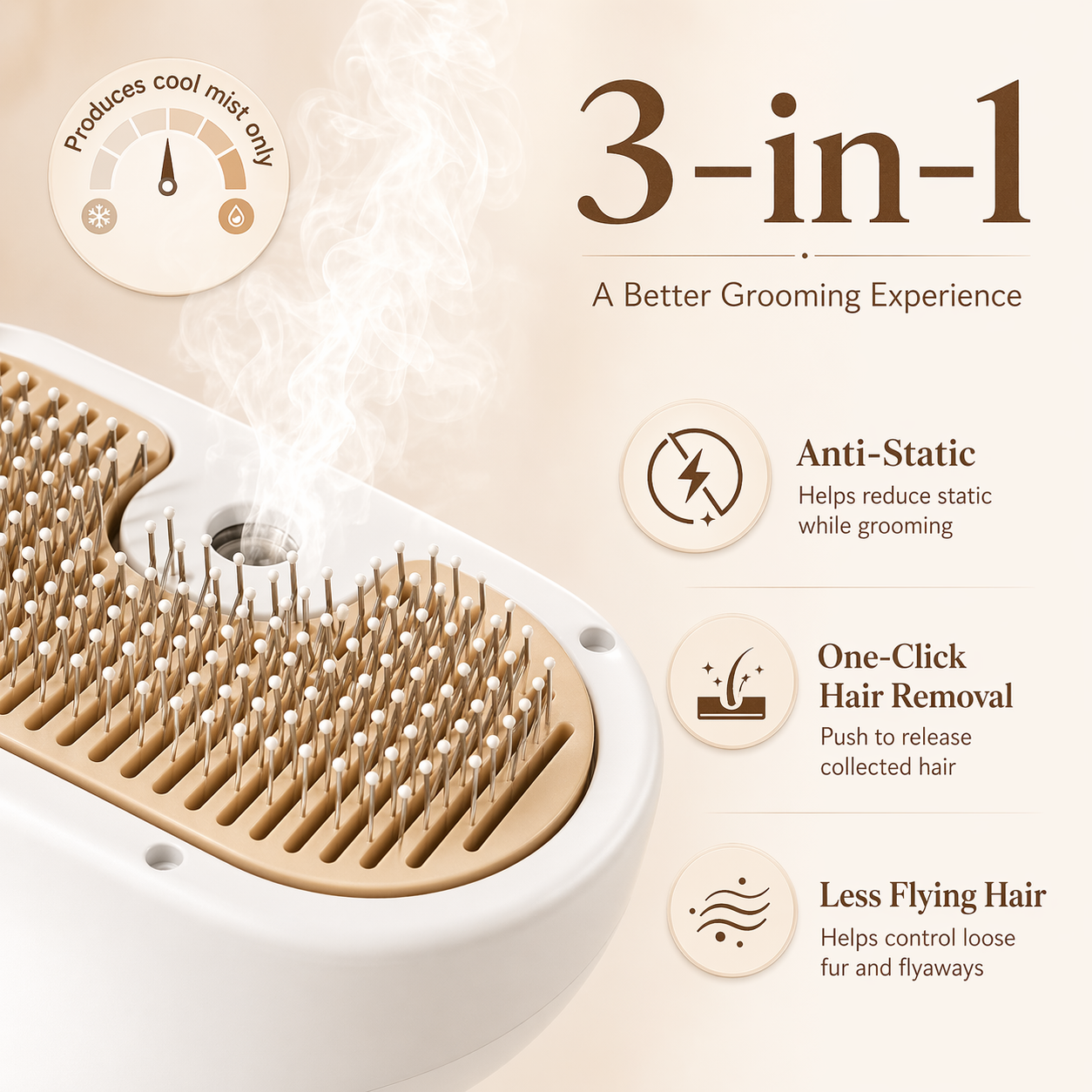 3-in-1 Steam Pet Brush