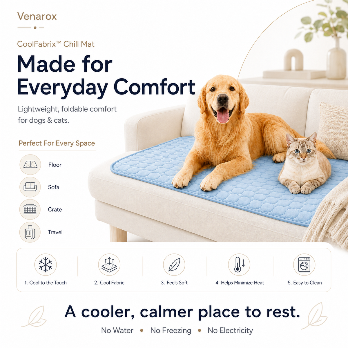 CoolFabrix™ Chill Mat for Dogs & Cats